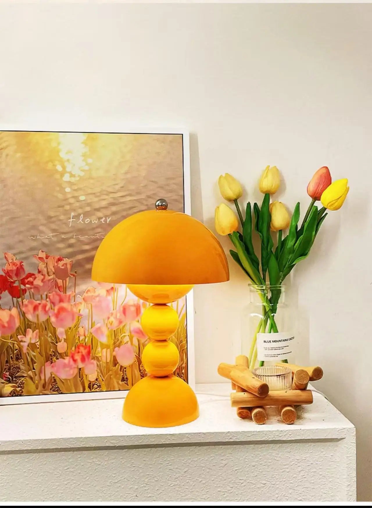 Luminária de Mesa LED Nórdica com Interruptor Táctil, 3 Cores, Dimerização Contínua, Luminária Criativa para Decoração de Casa e Escritório