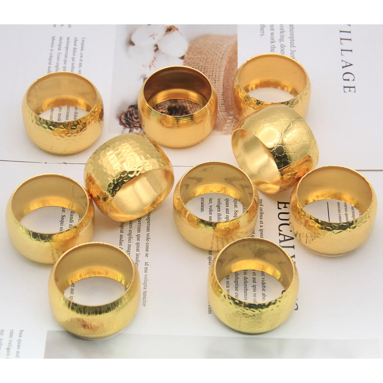 Anel de Guardanapo Metálico Dourado, Prata, Rose