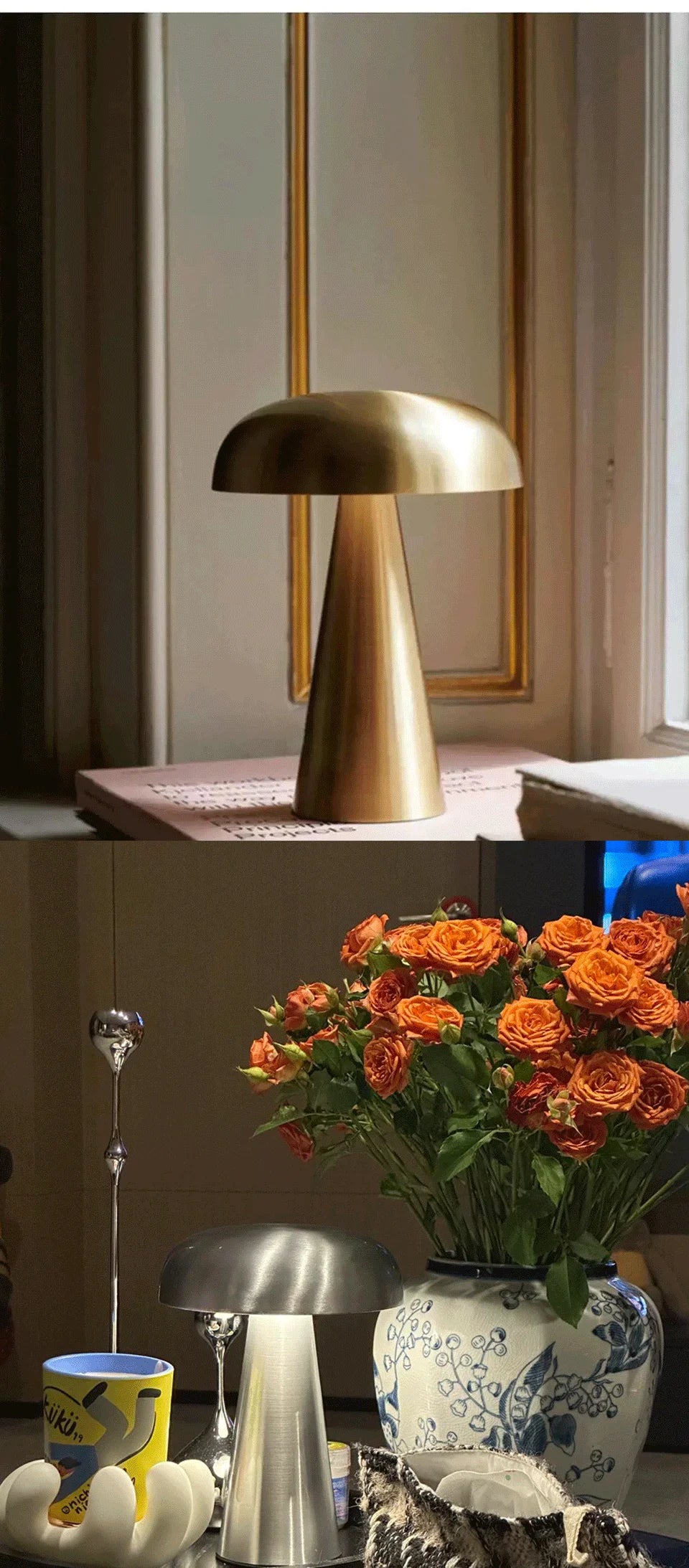 Lâmpada de mesa led retro cogumelo sensor toque lâmpada cabeceira recarregável luzes leitura para o quarto restaurante bar decoração iluminação