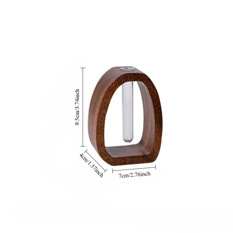 Utensílio de flores de madeira maciça arranjo de flores criativo simples planta de vidro inserção de flores mini vaso cultivado em água