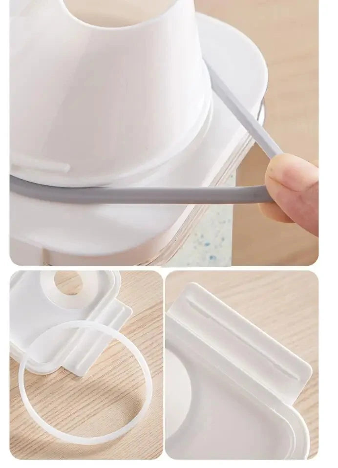 Dispensador hermético de detergente para roupas, caixa de armazenamento de pó, recipiente transparente para líquidos com tampas, jarra