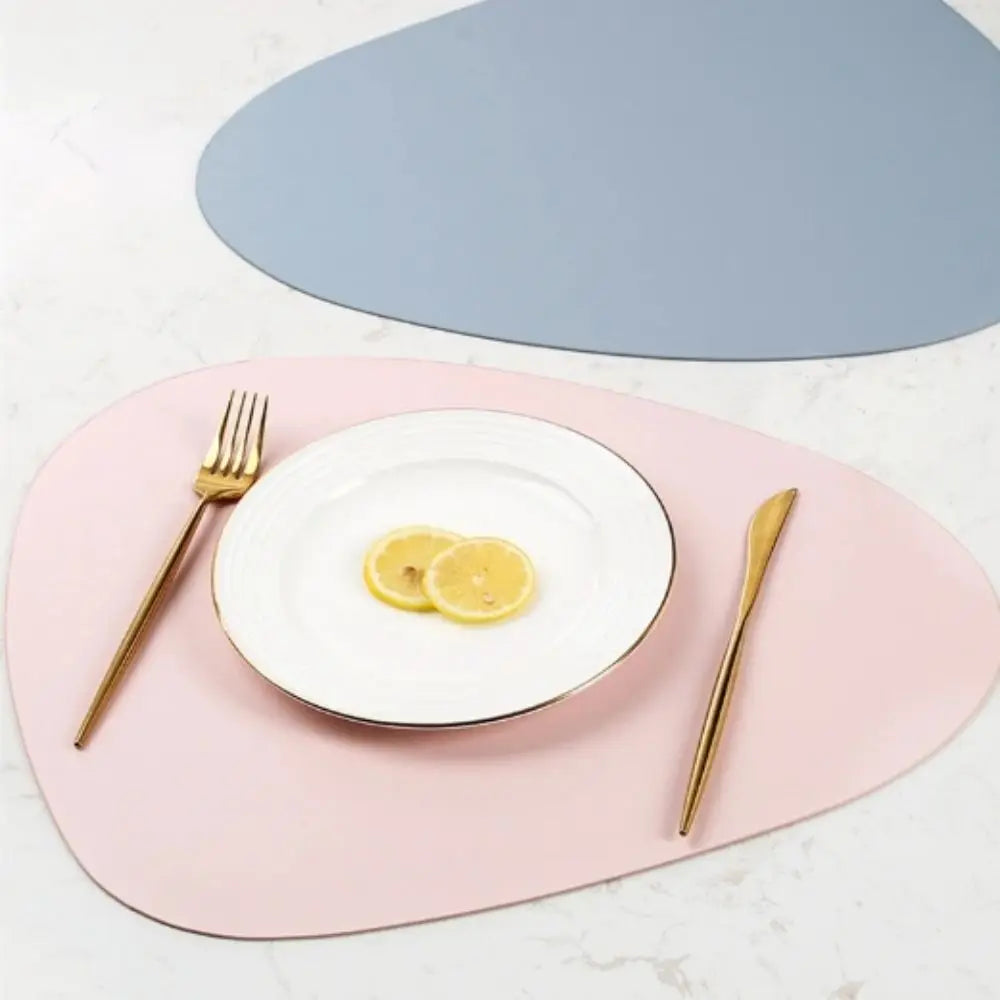 PU Leather Tableware Pad Placemat, isolamento térmico, Placemats simples antiderrapantes, estilo nórdico, montanha-russa Placemat