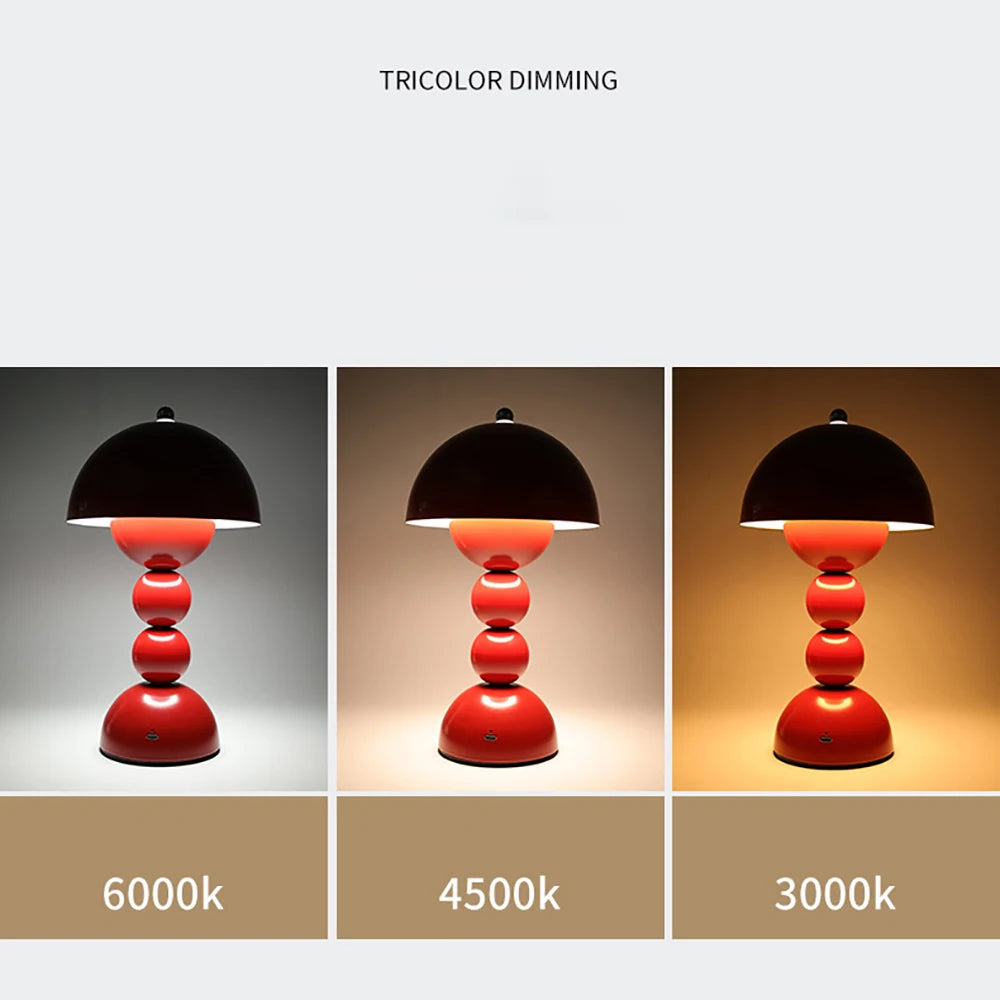 Luminária de Mesa LED Nórdica com Interruptor Táctil, 3 Cores, Dimerização Contínua, Luminária Criativa para Decoração de Casa e Escritório