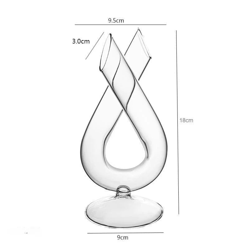 Vaso de Vidro Artístico em Tubo Curvo, Suporte Decorativo para Flores, Ornamento de Mesa para Sala de Estar, Recipiente de Di...