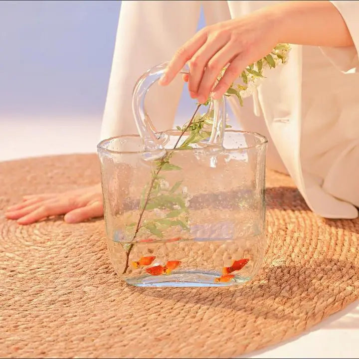 Vaso de vidro transparente personalizável, sacola para tanque de peixes, bolsa de flores, vaso central de mesa para decoração de quarto de escritório