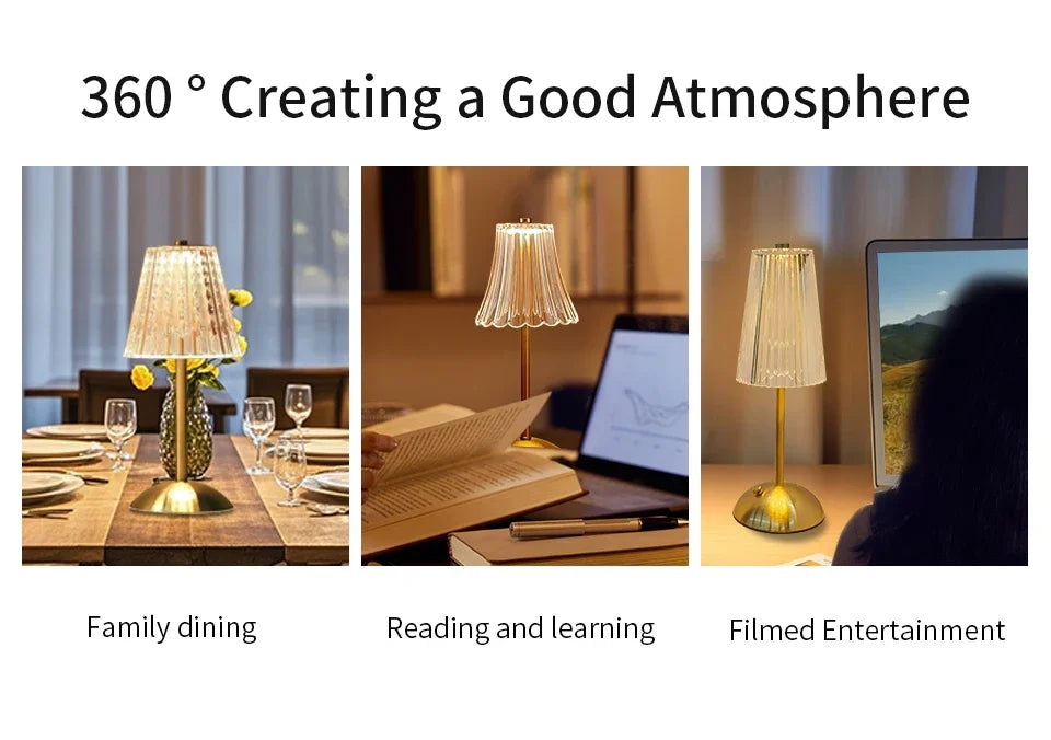 Regulável decoração de mesa luz noturna lâmpada led sensor toque recarregável sem fio lâmpada leitura para hotel bar quarto luz