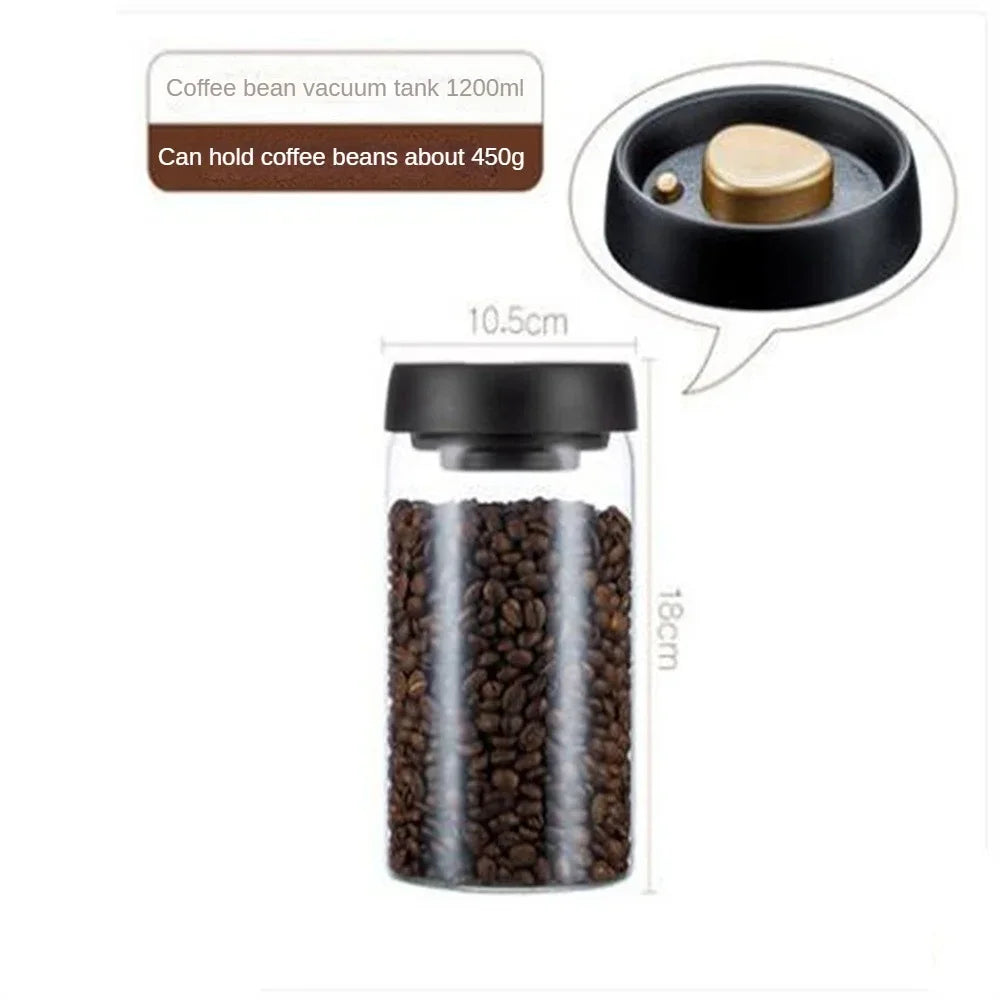 Frascos De Armazenamento De Alimentos De Vidro Transparente, Tanque Selado A Vácuo, Recipiente Hermético, À Prova De Umidade, Extração De Ar, Grãos De Café, Doméstico