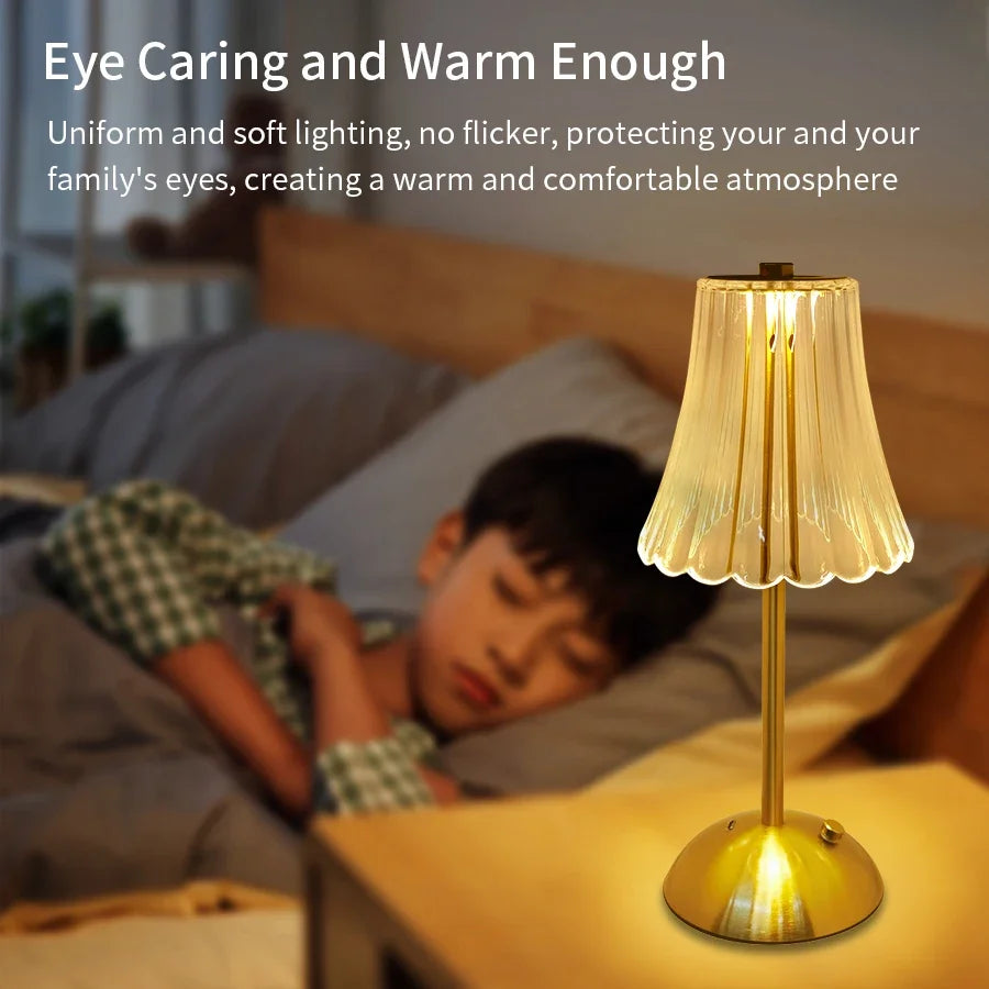 Lâmpada de mesa led usb recarregável toque escurecimento café bar atmosfera luz proteção para os olhos leitura luz da noite decoração do quarto