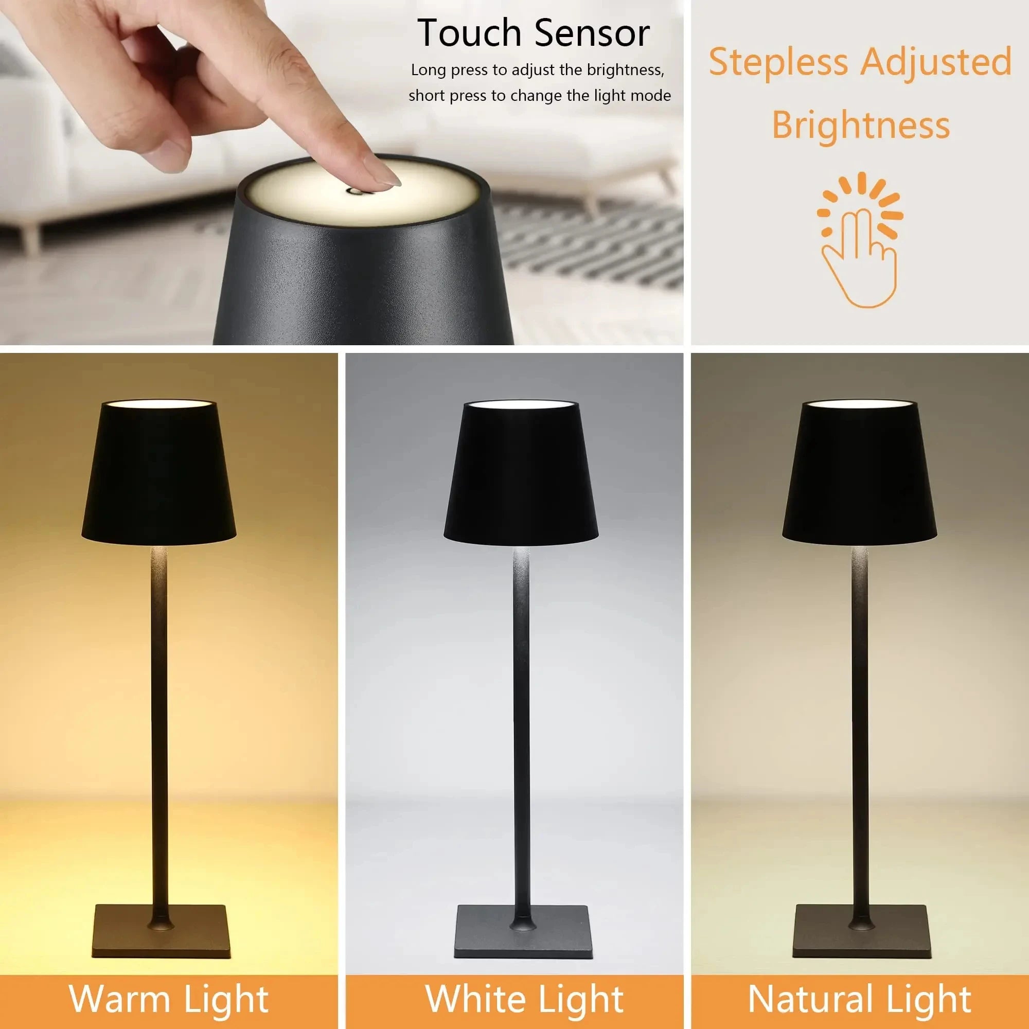 Led sensor de toque candeeiro mesa 3 cores desktop luz da noite cabeceira criativo barra luz ambiente decoração ao ar livre sala decoração ao ar livre