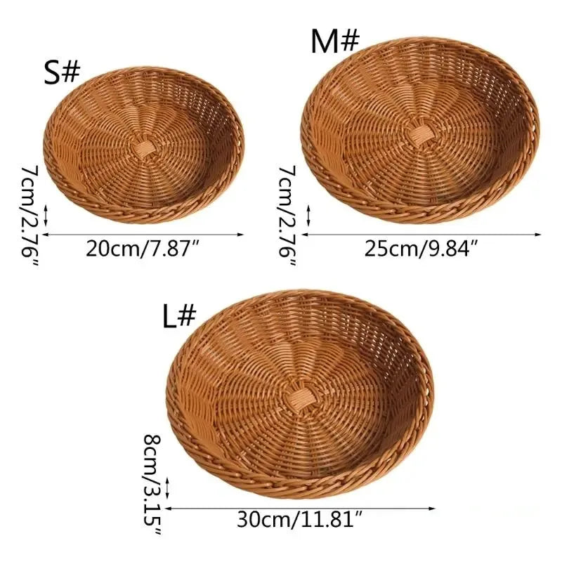 Oval curvado rattan vime tecido servindo cestas para pão frutas legumes restaurante servindo mesa exibição cesta de rattan